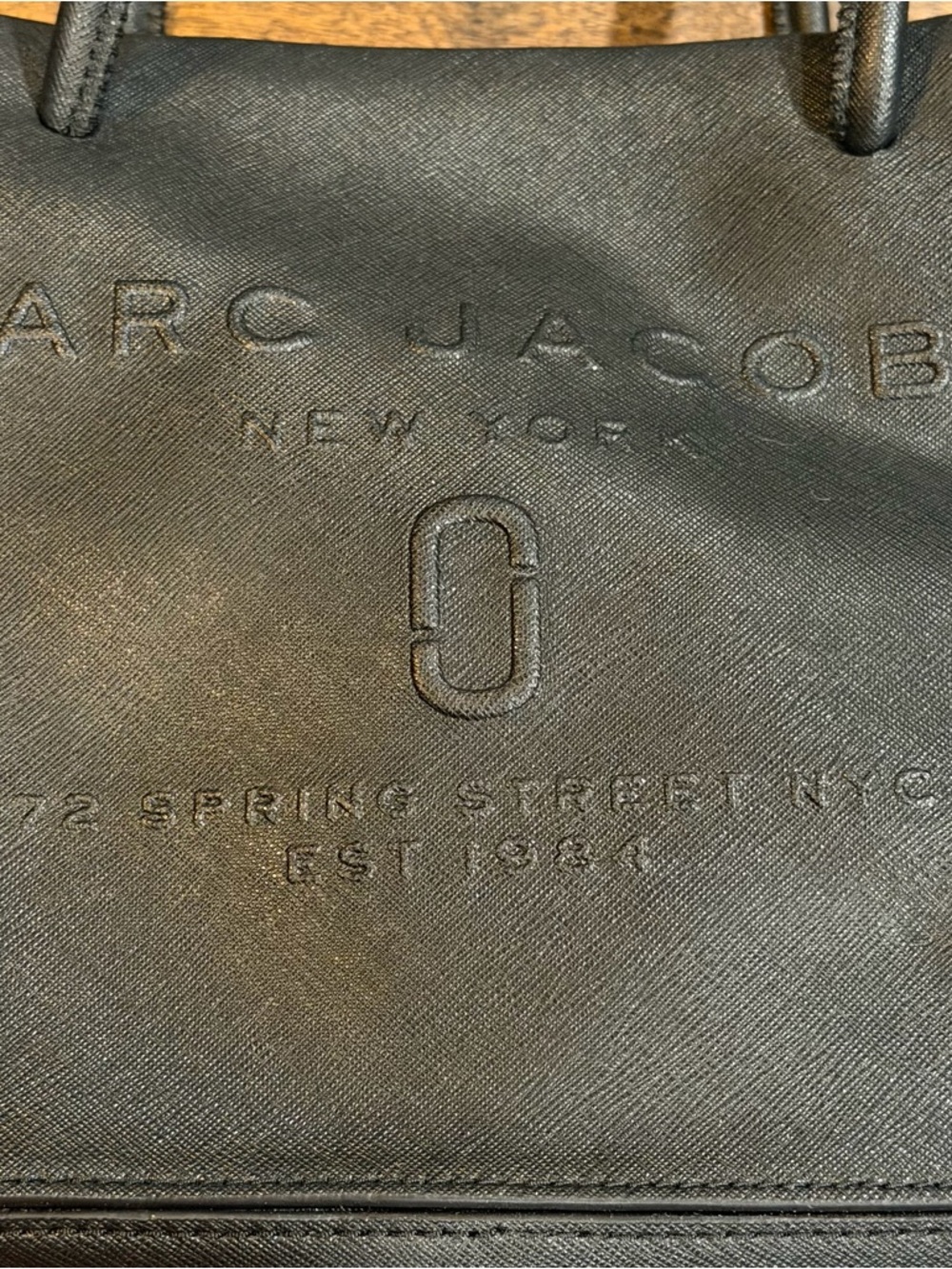 Marc Jacobs Black Embossed Logo Tote - Picture 2 of 6